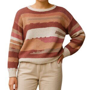 Anthropologie Multicolor Crew Neck Sweater